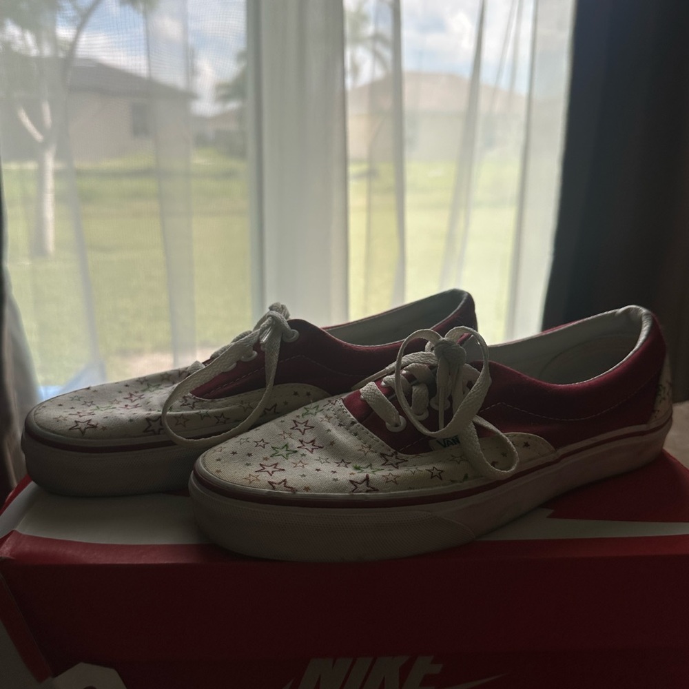 Vans Burgundy and White Star Sneakers